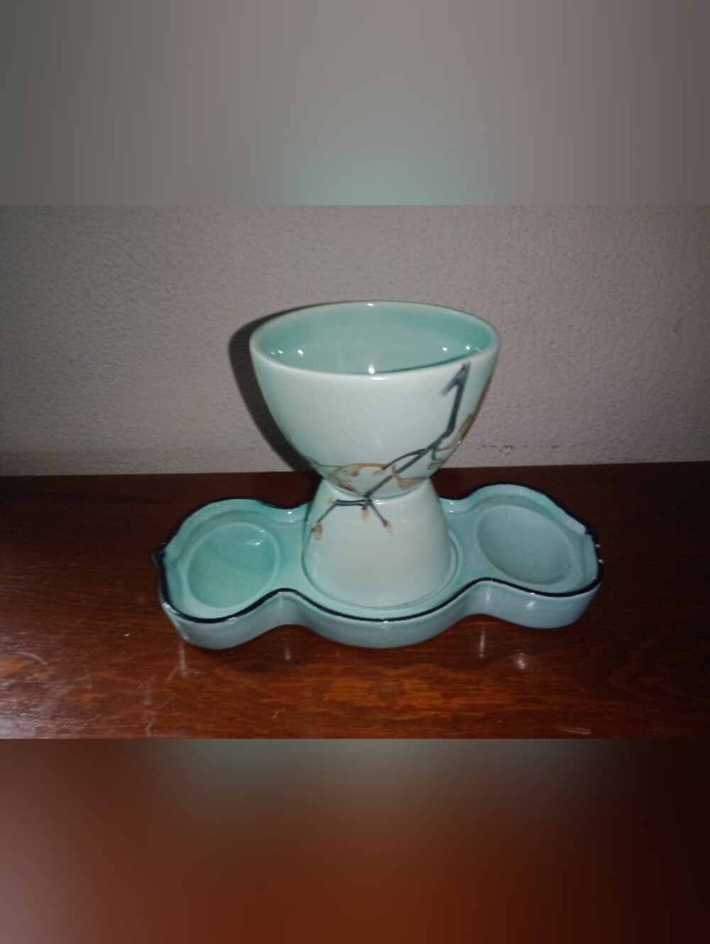 Vintage Egg Cup With Matching Tray
